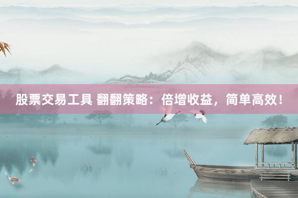 股票交易工具 翻翻策略：倍增收益，简单高效！