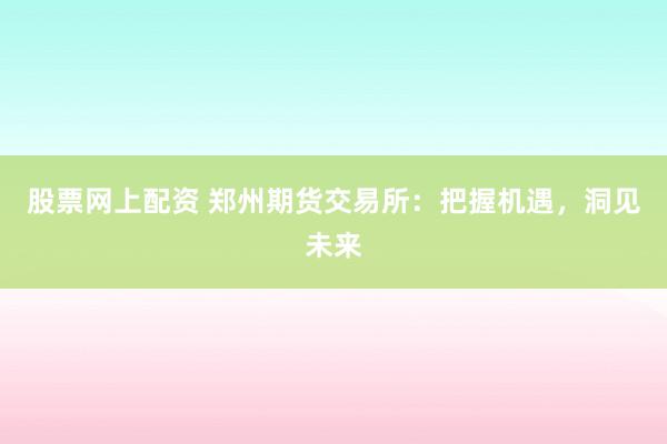 股票网上配资 郑州期货交易所：把握机遇，洞见未来