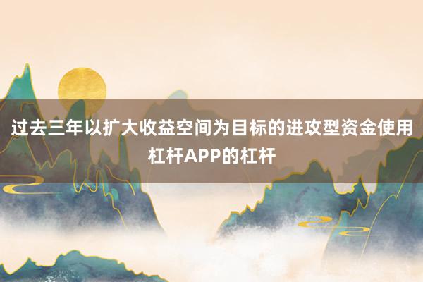 过去三年以扩大收益空间为目标的进攻型资金使用杠杆APP的杠杆