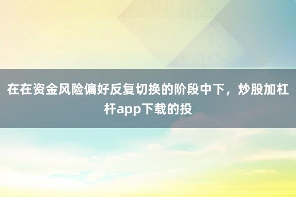 在在资金风险偏好反复切换的阶段中下，炒股加杠杆app下载的投