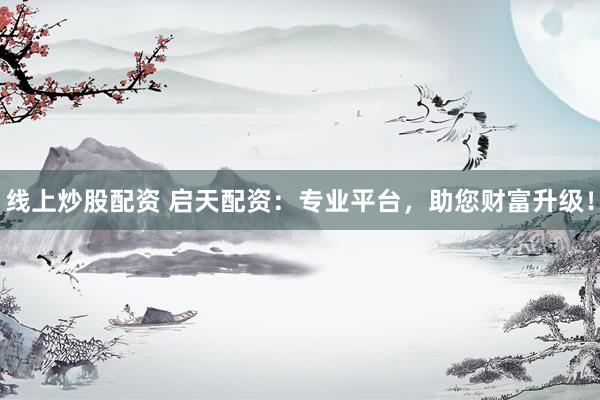 线上炒股配资 启天配资：专业平台，助您财富升级！